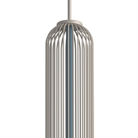 Lampa wisząca druciana tuba dekoracyjna Singles B 6,5cm beż / szaro-niebieski Nowodvorski