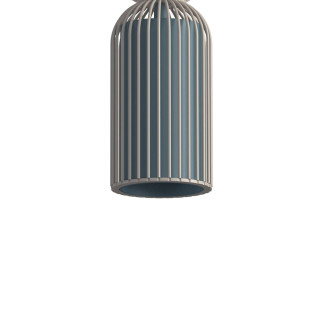 Lampa wisząca druciana tuba dekoracyjna Singles B 6,5cm beż / szaro-niebieski Nowodvorski