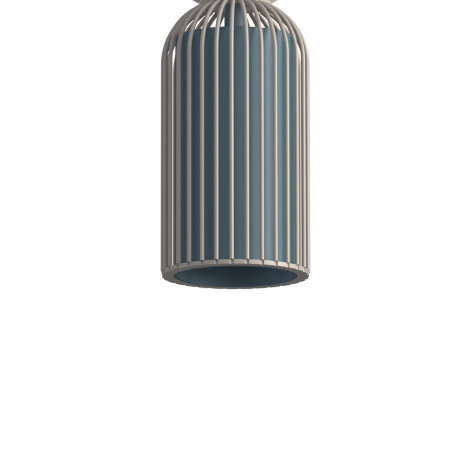 Lampa wisząca druciana tuba dekoracyjna Singles B 6,5cm beż / szaro-niebieski Nowodvorski