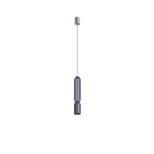 Lampa wisząca druciana tuba dekoracyjna Singles B 6,5cm granatowy / beż Nowodvorski