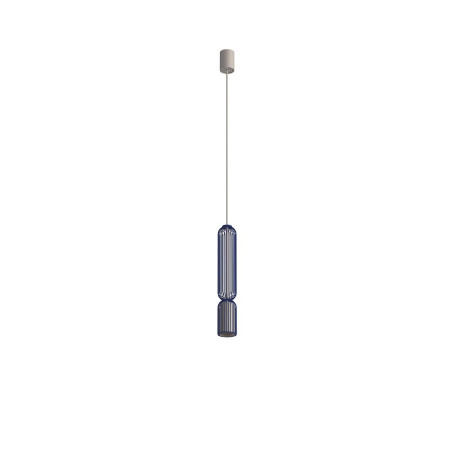 Lampa wisząca druciana tuba dekoracyjna Singles B 6,5cm granatowy / beż Nowodvorski