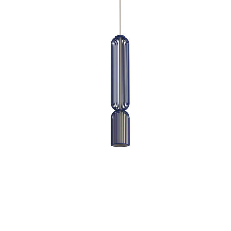 Lampa wisząca druciana tuba dekoracyjna Singles B 6,5cm granatowy / beż Nowodvorski