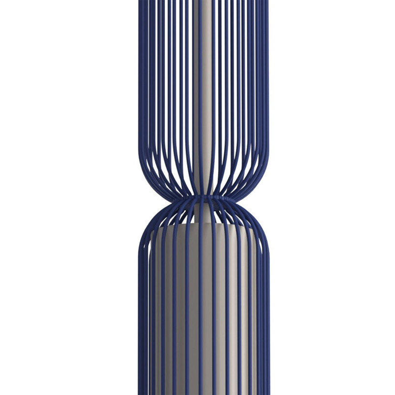 Lampa wisząca druciana tuba dekoracyjna Singles B 6,5cm granatowy / beż Nowodvorski