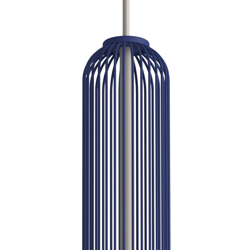 Lampa wisząca druciana tuba dekoracyjna Singles B 6,5cm granatowy / beż Nowodvorski