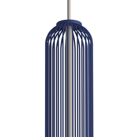 Lampa wisząca druciana tuba dekoracyjna Singles B 6,5cm granatowy / beż Nowodvorski