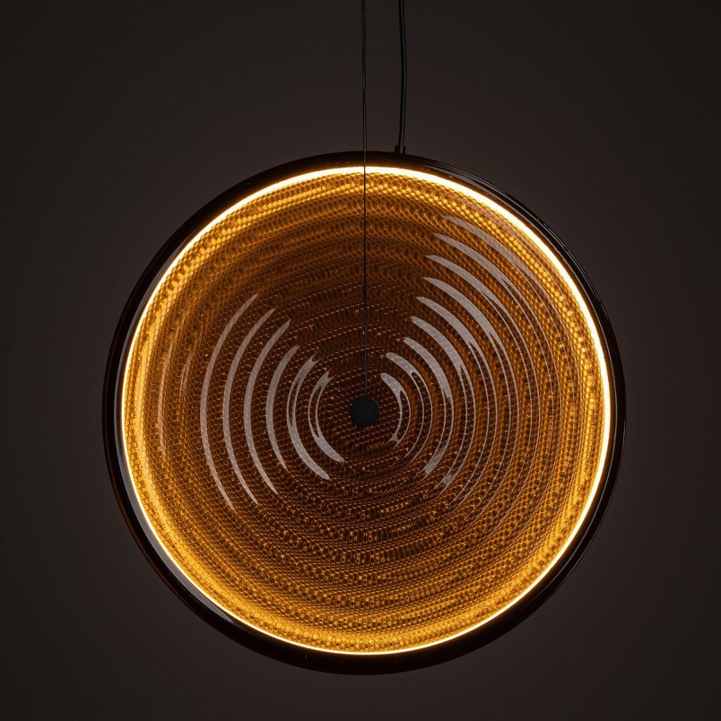 Lampa wisząca szklana dyskowa Aura 34,5cm LED 3000K bursztynowa Nowodvorski