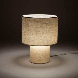 Lampa stołowa japandi z abażurem Santana 27cm kremowa Nowodvorski