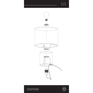 Lampa stołowa japandi z abażurem Santana 27cm kremowa Nowodvorski