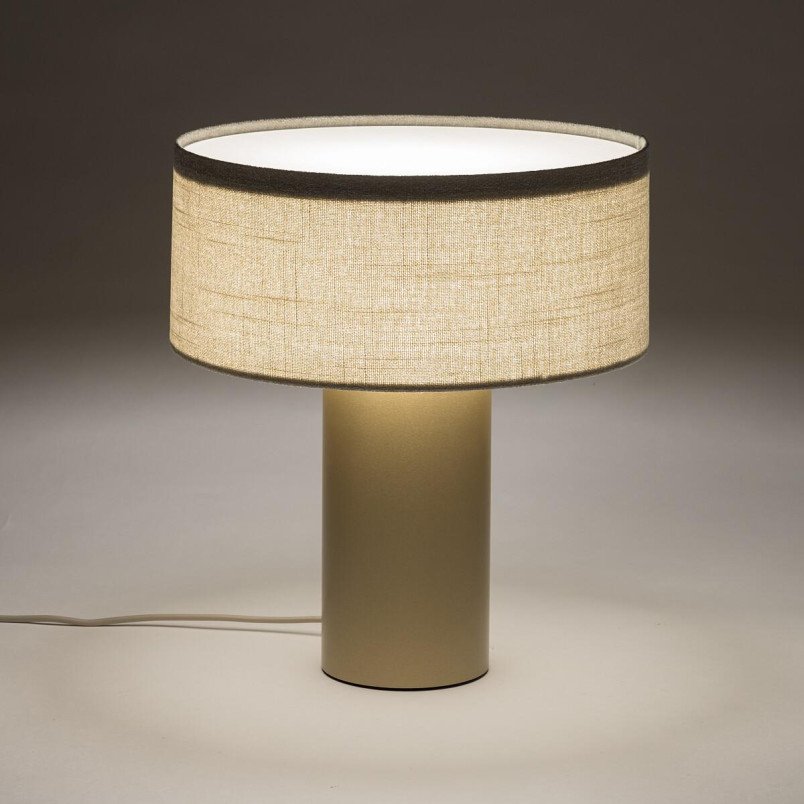 Lampa stołowa z abażurem Santana 35cm kremowy / szczotkowane złoto  Nowodvorski