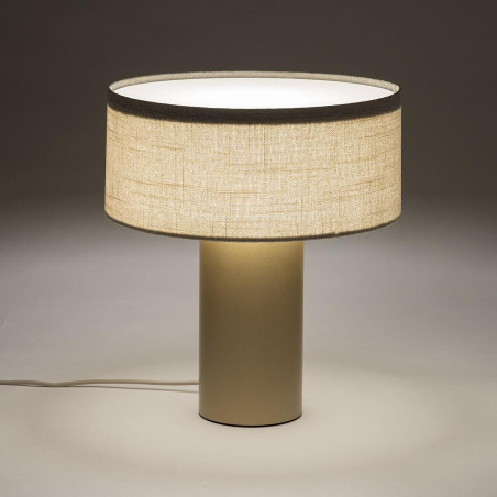 Lampa stołowa z abażurem Santana 35cm kremowy / szczotkowane złoto  Nowodvorski