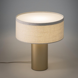 Lampa stołowa z abażurem Santana 35cm kremowy / szczotkowane złoto  Nowodvorski