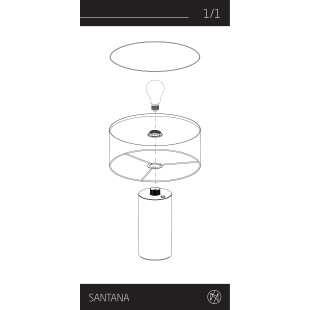 Lampa stołowa z abażurem Santana 35cm kremowy / szczotkowane złoto  Nowodvorski