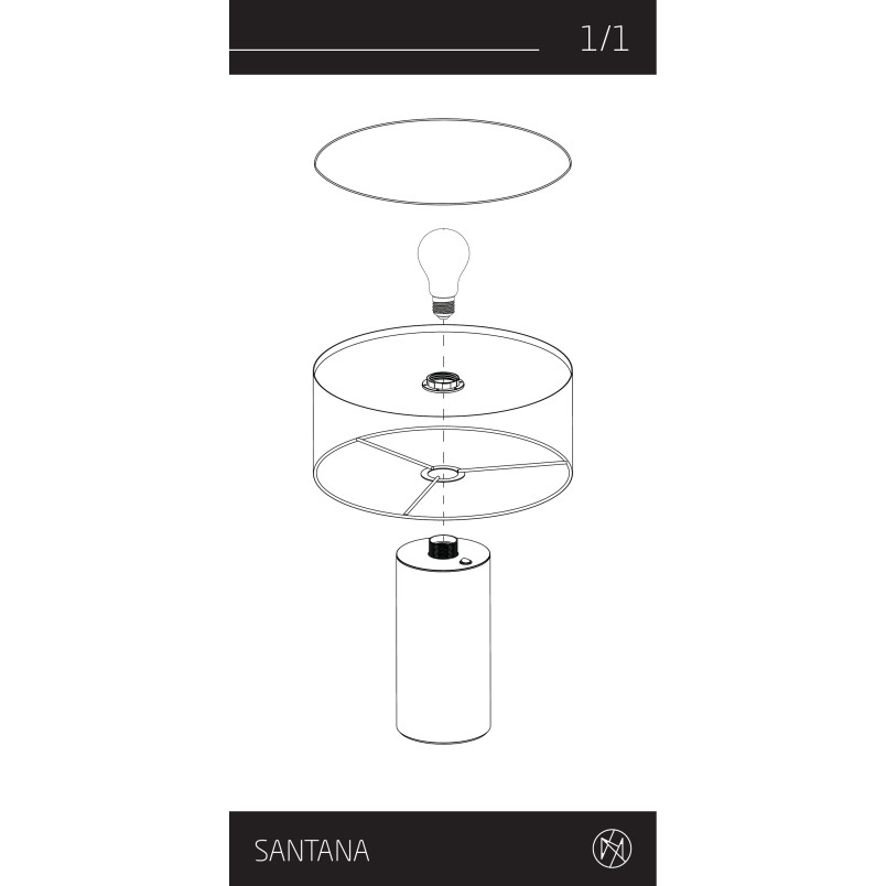Lampa stołowa z abażurem Santana 35cm kremowy / szczotkowane złoto  Nowodvorski