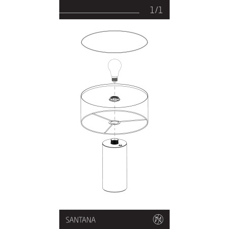 Lampa stołowa z abażurem Santana 35cm kremowy / szczotkowane złoto  Nowodvorski