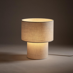 Lampa stołowa japandi z abażurem Santana 35cm kremowa Nowodvorski