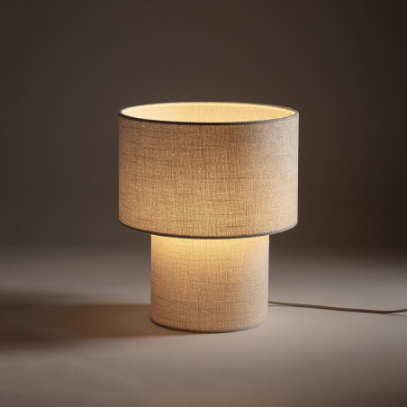 Lampa stołowa japandi z abażurem Santana 35cm kremowa Nowodvorski