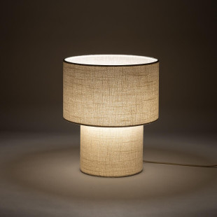 Lampa stołowa japandi z abażurem Santana 35cm kremowa Nowodvorski