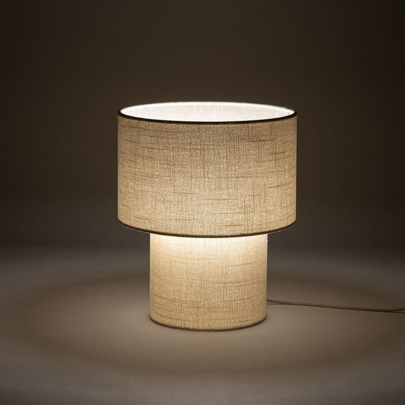 Lampa stołowa japandi z abażurem Santana 35cm kremowa Nowodvorski