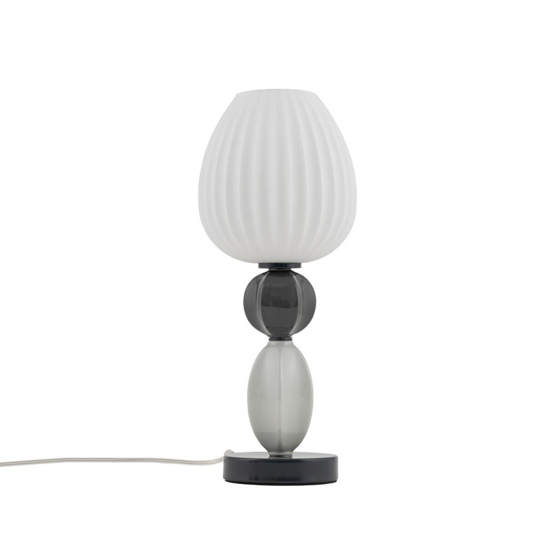 Lampa stołowa ceramiczna ze szklanym kloszem Corals biały / szary / czarny Nowodvorski