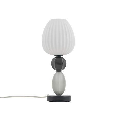 Lampa stołowa ceramiczna ze szklanym kloszem Corals biały / szary / czarny Nowodvorski