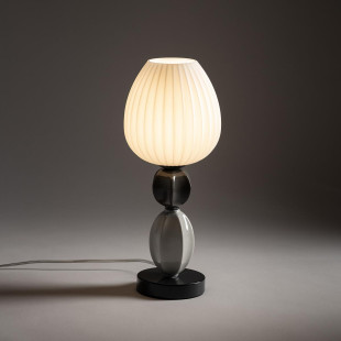 Lampa stołowa ceramiczna ze szklanym kloszem Corals biały / szary / czarny Nowodvorski