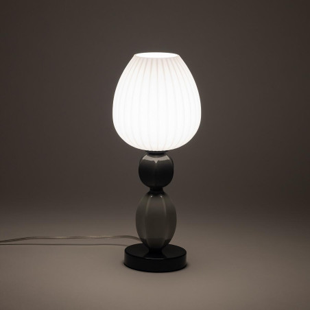 Lampa stołowa ceramiczna ze szklanym kloszem Corals biały / szary / czarny Nowodvorski