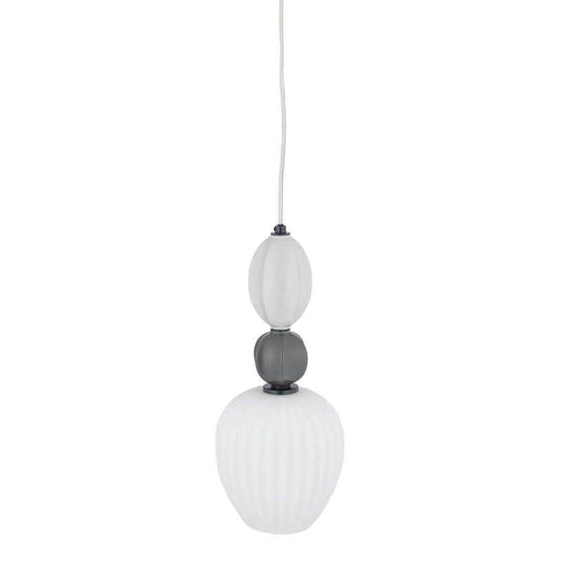 Lampa wisząca szklana ryflowana z ceramiką Corals 17cm biały / szary / czarny Nowodvorski