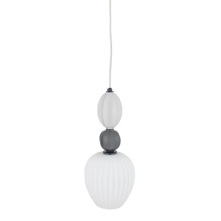 Lampa wisząca szklana ryflowana z ceramiką Corals 17cm biały / szary / czarny Nowodvorski