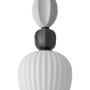 Lampa wisząca szklana ryflowana z ceramiką Corals 17cm biały / szary / czarny Nowodvorski