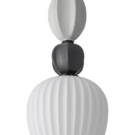 Lampa wisząca szklana ryflowana z ceramiką Corals 17cm biały / szary / czarny Nowodvorski