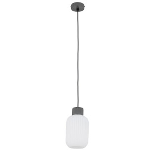 Lampa wisząca z ryflowanym szklanym kloszem Aurora 14cm biały / szary Nowodvorski