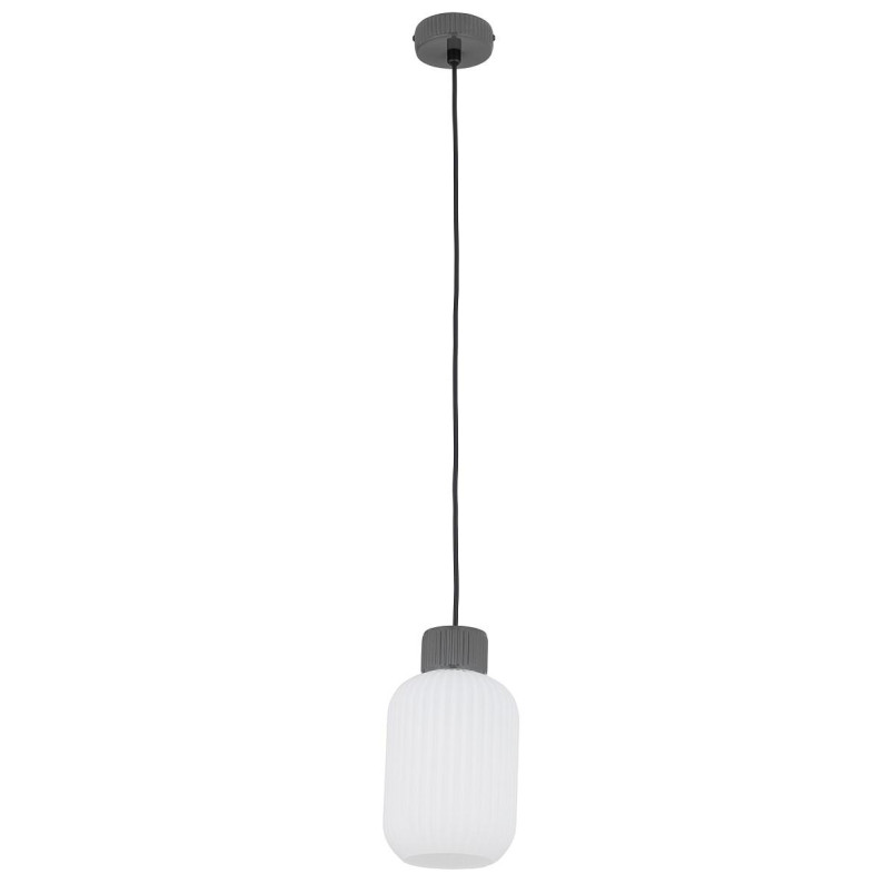 Lampa wisząca z ryflowanym szklanym kloszem Aurora 14cm biały / szary Nowodvorski