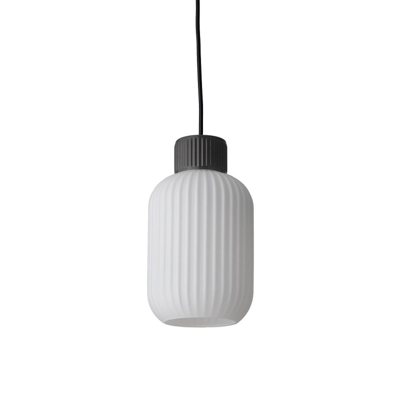 Lampa wisząca z ryflowanym szklanym kloszem Aurora 14cm biały / szary Nowodvorski