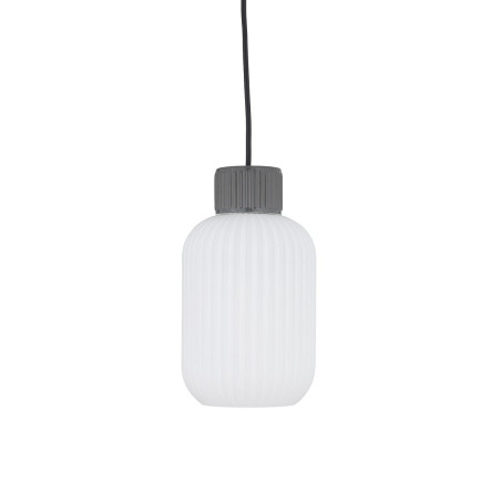 Lampa wisząca z ryflowanym szklanym kloszem Aurora 14cm biały / szary Nowodvorski