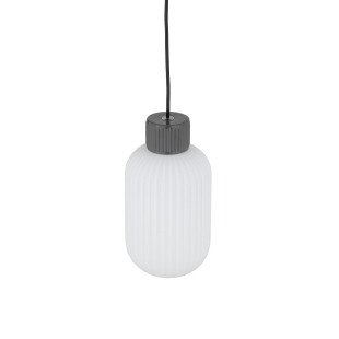Lampa wisząca z ryflowanym szklanym kloszem Aurora 14cm biały / szary Nowodvorski