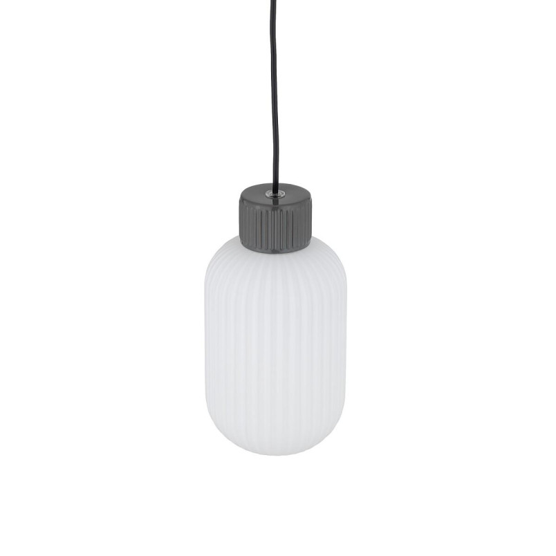 Lampa wisząca z ryflowanym szklanym kloszem Aurora 14cm biały / szary Nowodvorski