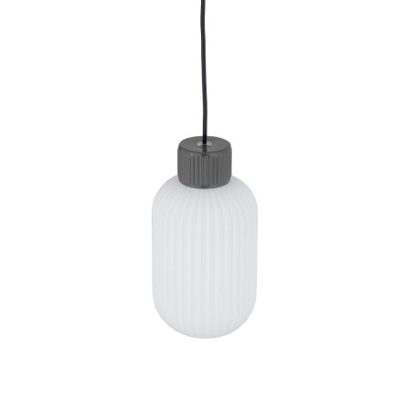 Lampa wisząca z ryflowanym szklanym kloszem Aurora 14cm biały / szary Nowodvorski