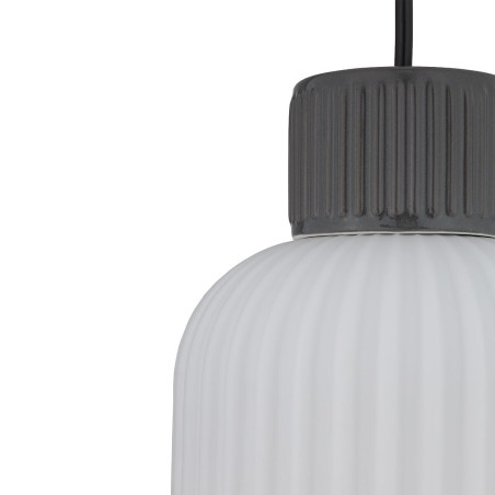 Lampa wisząca z ryflowanym szklanym kloszem Aurora 14cm biały / szary Nowodvorski
