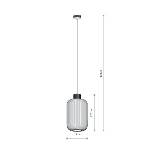 Lampa wisząca z ryflowanym szklanym kloszem Aurora 14cm biały / szary Nowodvorski