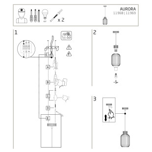 Lampa wisząca z ryflowanym szklanym kloszem Aurora 14cm biały / szary Nowodvorski