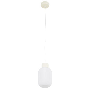 Lampa wisząca z ryflowanym szklanym kloszem Aurora 14cm biały / beż Nowodvorski
