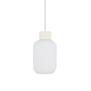 Lampa wisząca z ryflowanym szklanym kloszem Aurora 14cm biały / beż Nowodvorski