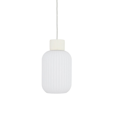 Lampa wisząca z ryflowanym szklanym kloszem Aurora 14cm biały / beż Nowodvorski