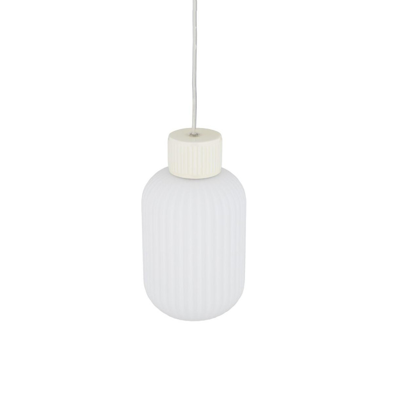 Lampa wisząca z ryflowanym szklanym kloszem Aurora 14cm biały / beż Nowodvorski