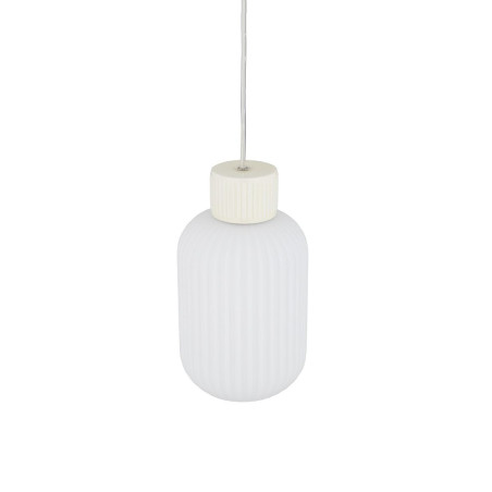 Lampa wisząca z ryflowanym szklanym kloszem Aurora 14cm biały / beż Nowodvorski