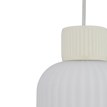 Lampa wisząca z ryflowanym szklanym kloszem Aurora 14cm biały / beż Nowodvorski