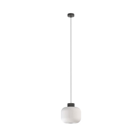 Lampa wisząca z ryflowanym szklanym kloszem Aurora 25cm biały / szary Nowodvorski