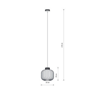 Lampa wisząca z ryflowanym szklanym kloszem Aurora 25cm biały / szary Nowodvorski