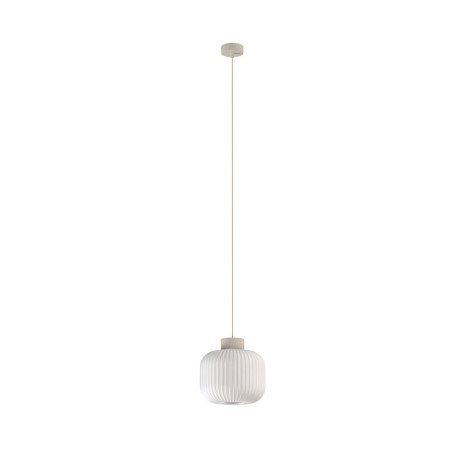 Lampa wisząca z ryflowanym szklanym kloszem Aurora 25cm biały / beż Nowodvorski