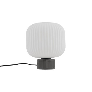 Lampa stołowa ceramiczna z ryflowanym szklanym kloszem Aurora 20cm biały / szary Nowodvorski